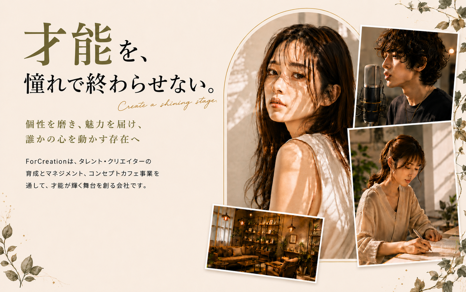 才能を、憧れで終わらせない。ForCreationのメインビジュアル